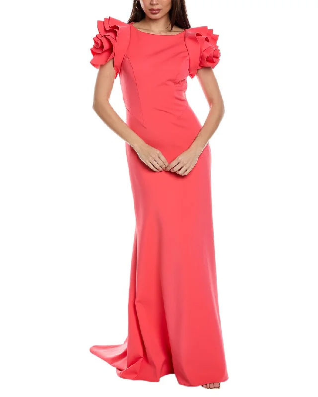 Rene Ruiz Rosette Sleeve Gown