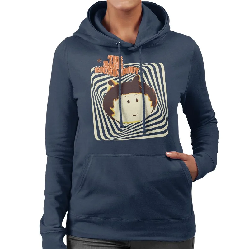 The Magic Roundabout Margote Monochrome Ray Lines Women's Hooded Sweatshirt