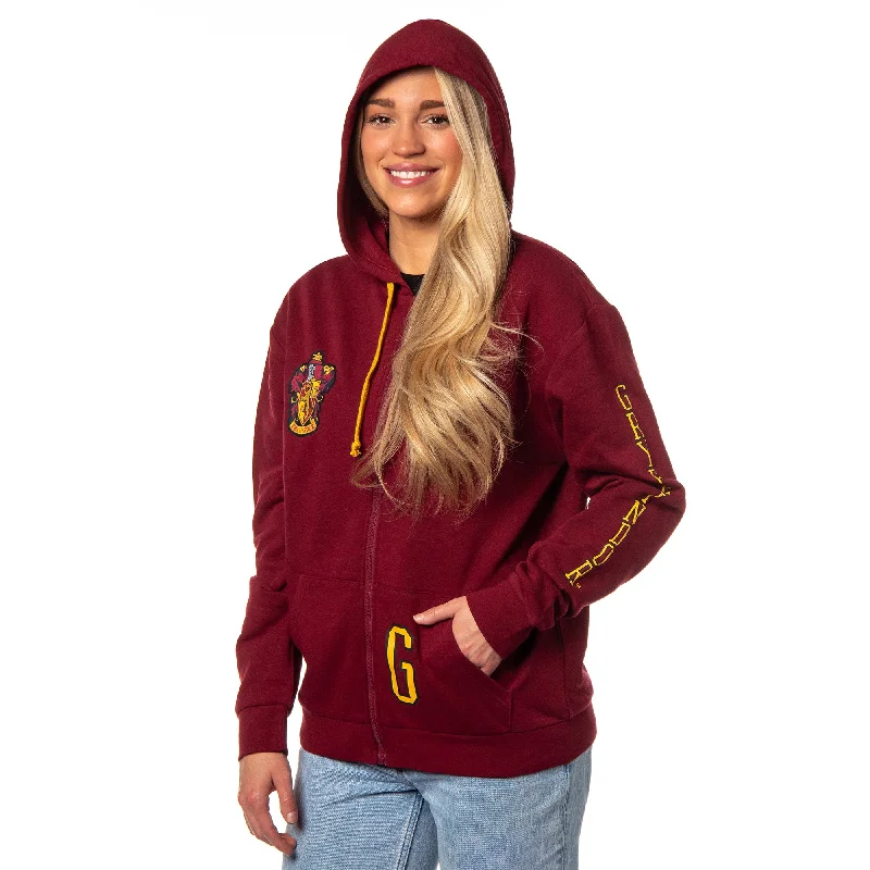 Harry Potter Womens Hogwarts Alumni House Crest Lightweight Zip-Up Hoodie