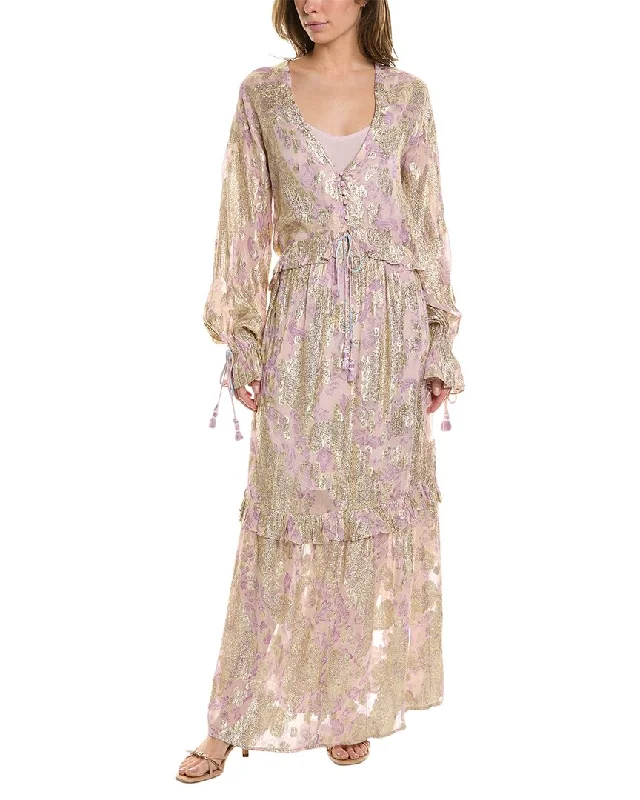 Hemant & Nandita Metallic Embroidered Kaftan Dress