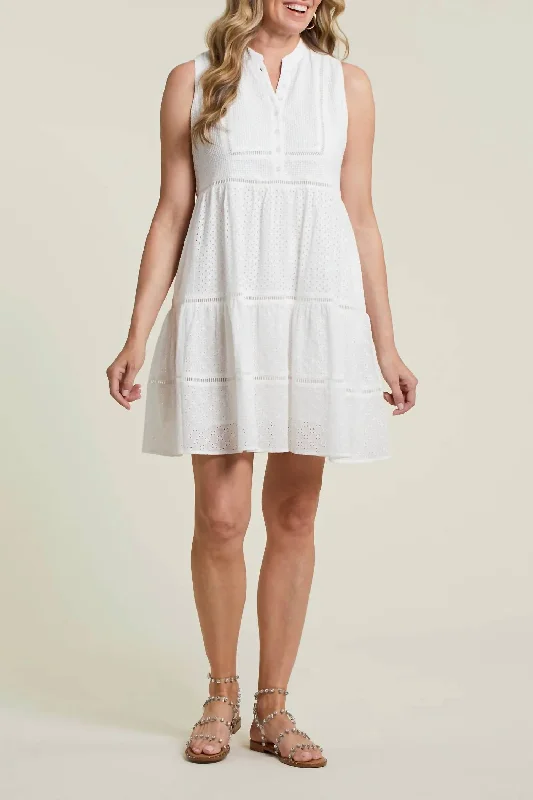 Cotton Eyelet Dress In White