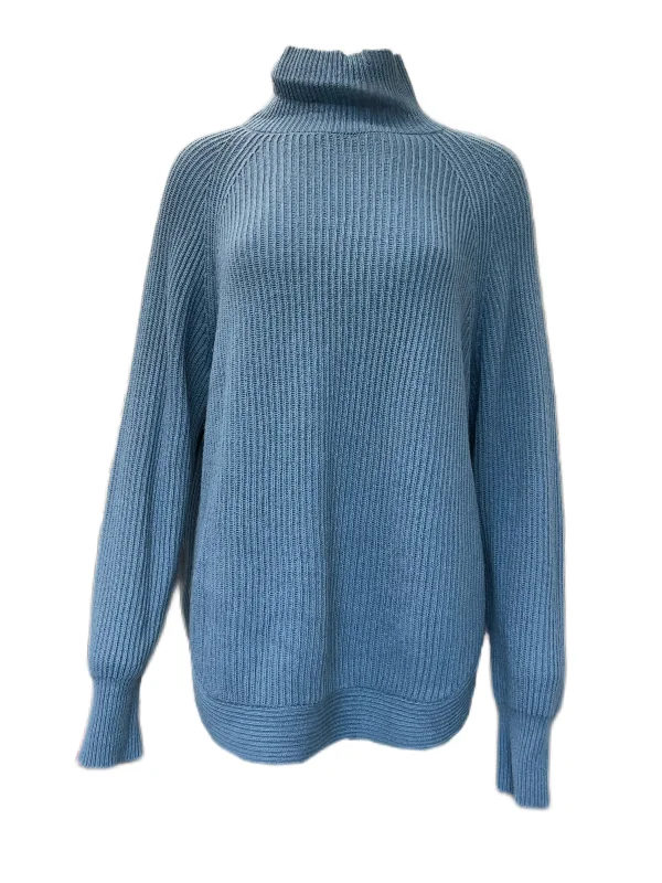 Marella By Max Mara Women's Blue Quadro Knitted Sweater Size L NWT