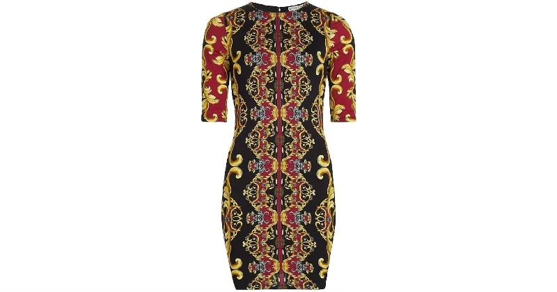 Delora Fitted Mini Dress In Regal Romance