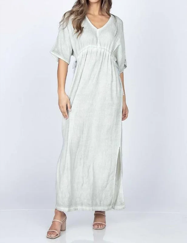 Adelina Gauze Maxi Dress In White