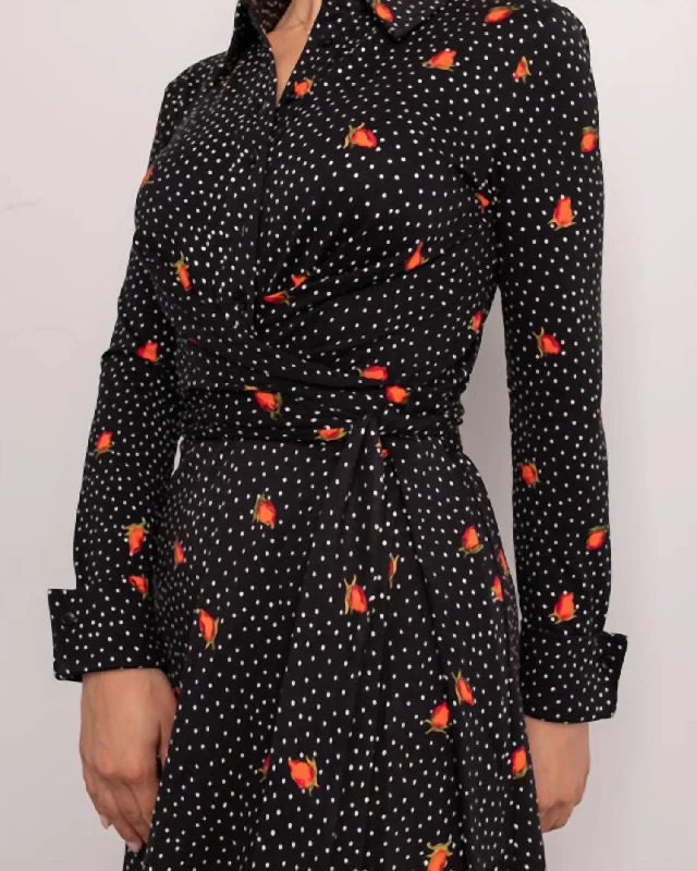 Didi Dress In Rose Dots