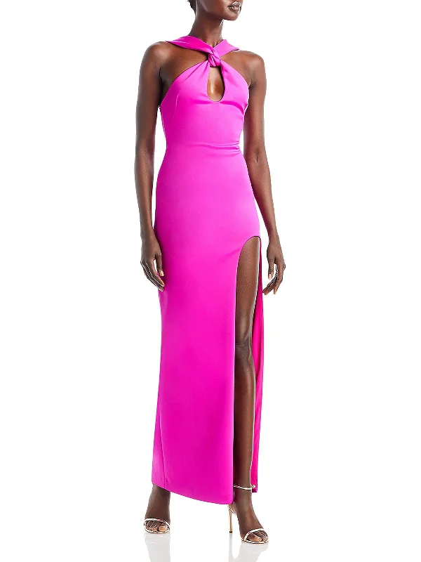 Taya Womens Halter Long Evening Dress