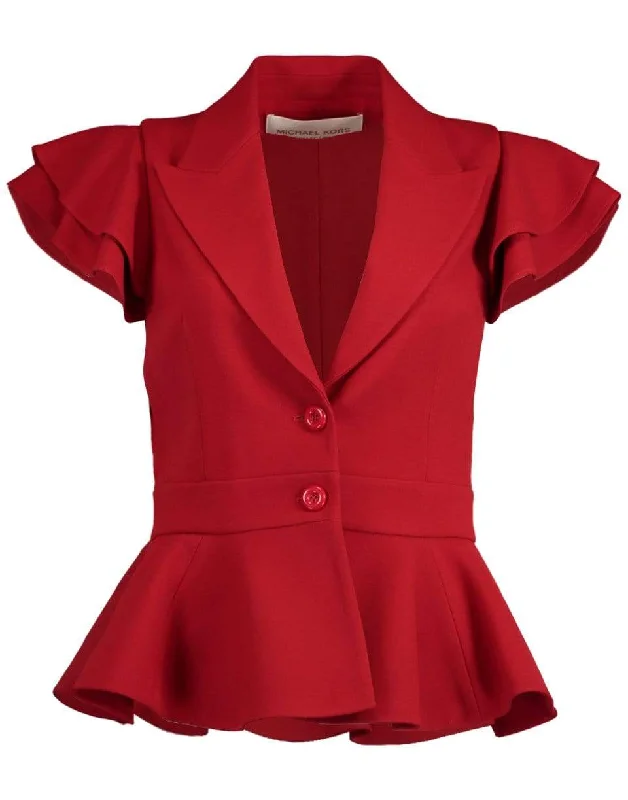 Ruffle Sleeve Peplum Jacket