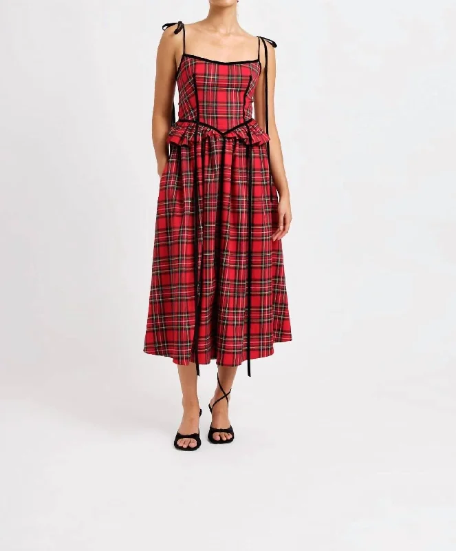 Tessa Dress In Red Plaid