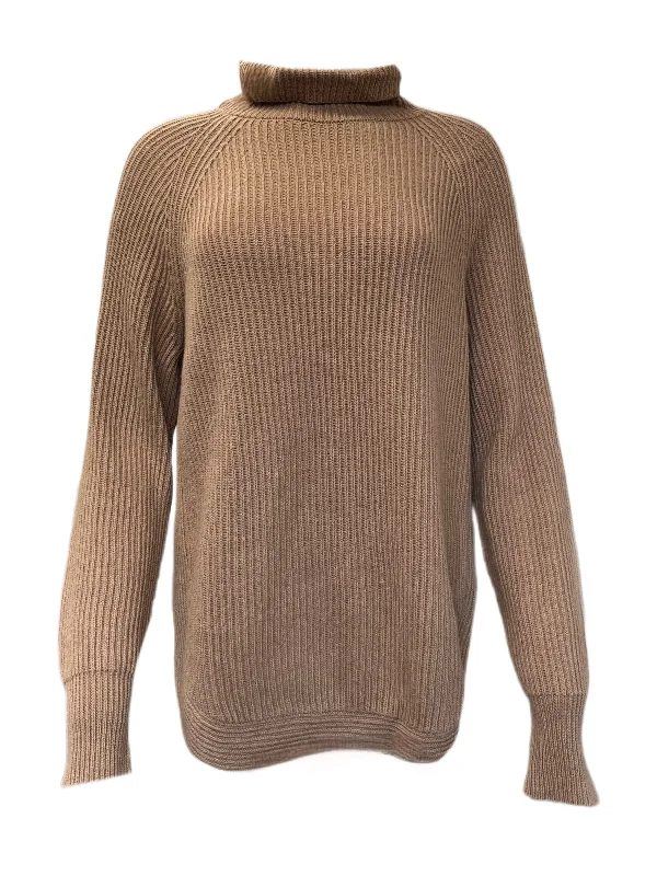 Marella By Max Mara Women's Brown Quadro Turtleneck Sweater Size M NWT