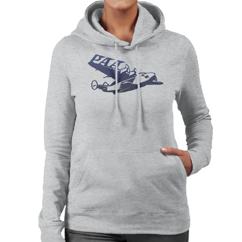 Pan Am Paa Wing Navy Flock Women's Hooded Sweatshirt