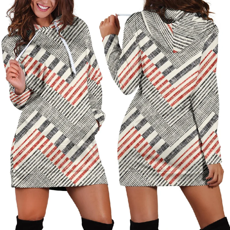 Zigzag Chevron Striped Pattern Women'S Hoodie Dress