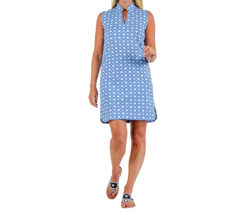 Seaport Shift Dress In Boca Grande Cane Blue