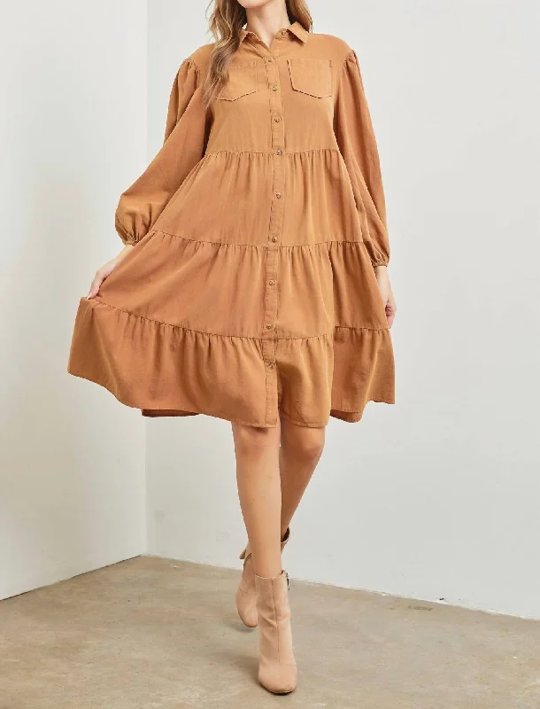 Lorna Dress In Cognac