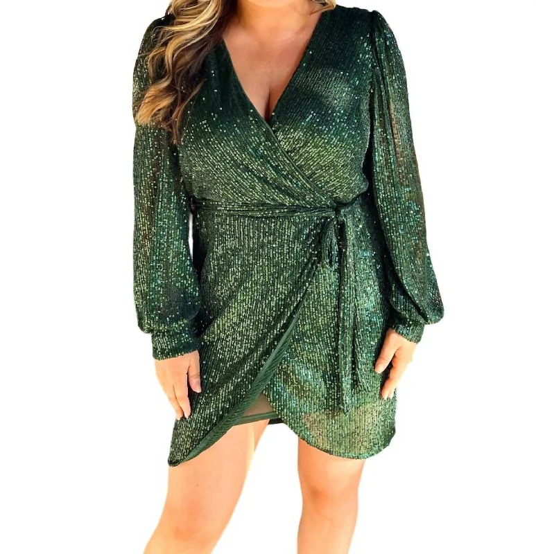 Sequin Dress In Hunter