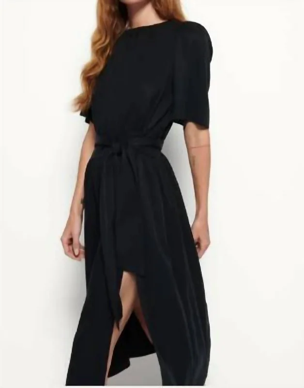 Kavya Bell Sleeve Dress In Black