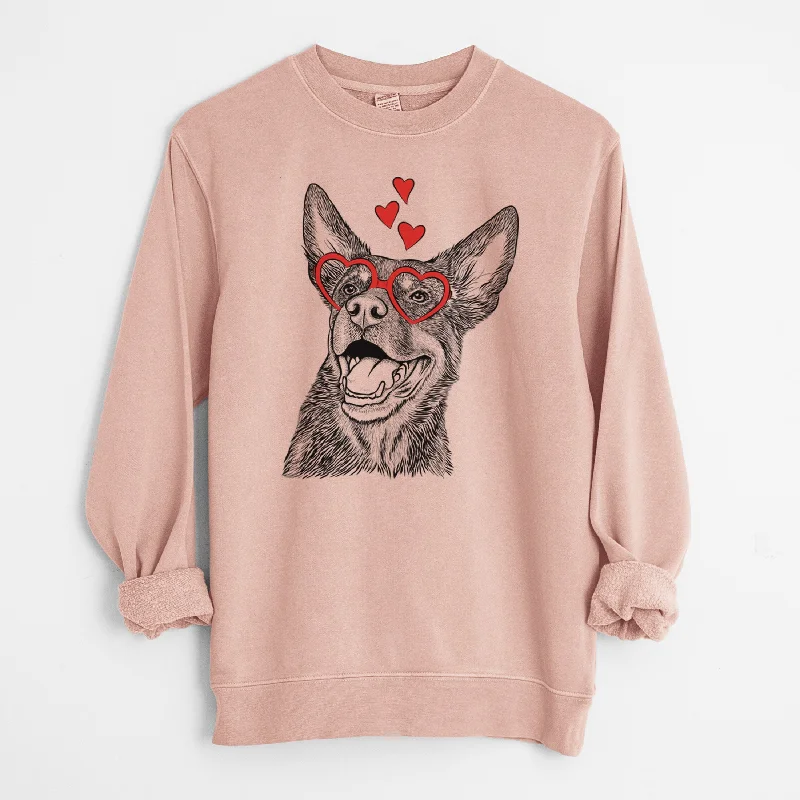 Valentine Tucker the Australian Kelpie - Unisex Pigment Dyed Crew Sweatshirt