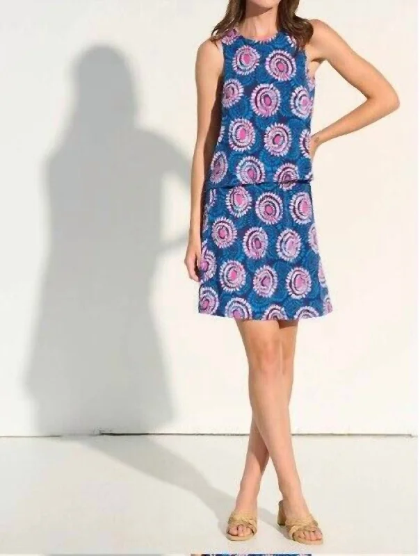 Roberta Eyelash Mandala Dress In Blue