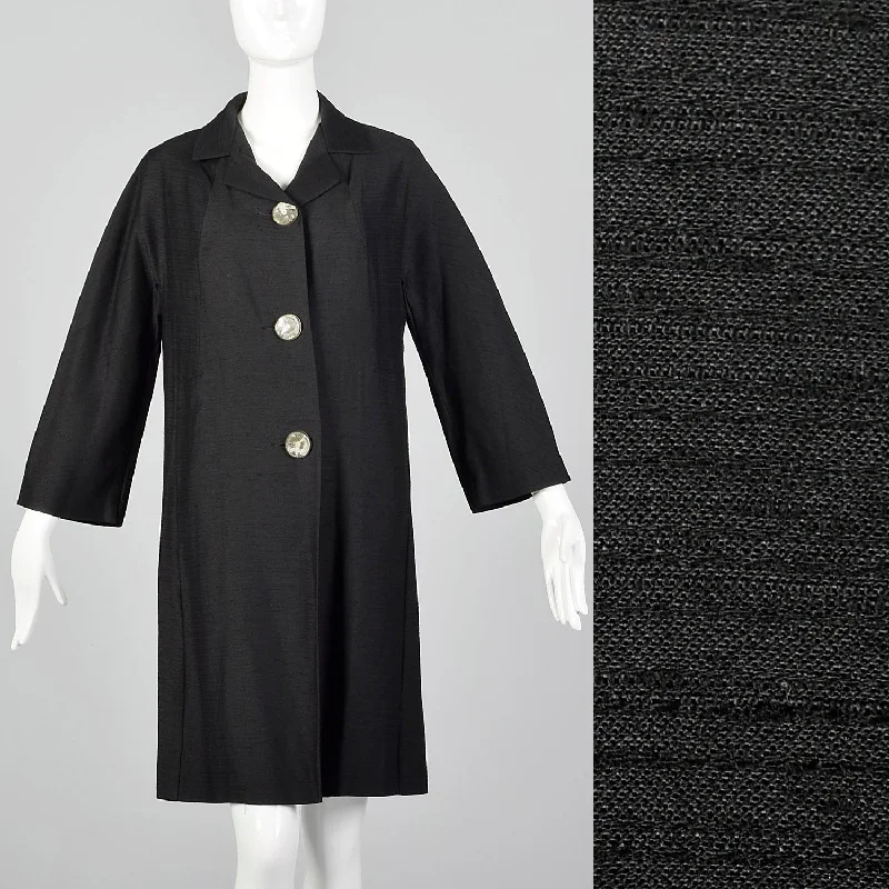 1960s Black Lightweight Jacket with Ribbon Stripe Lining