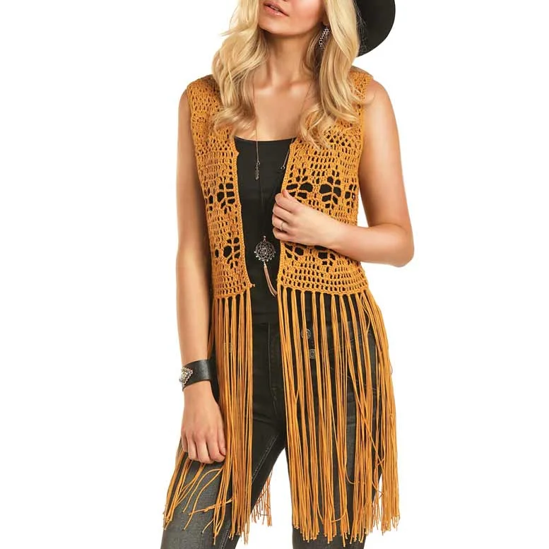 Rock & Roll Cowgirl Women's Crochet Fringe Vest