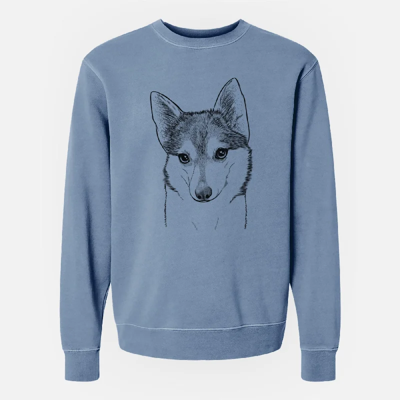 Bare Nami the Alaskan Klee Kai - Unisex Pigment Dyed Crew Sweatshirt