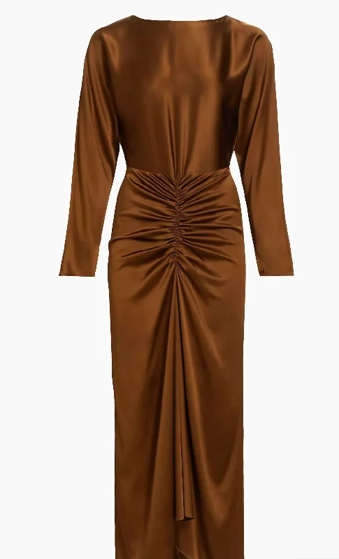 Sabri Dress In Dark Ochre