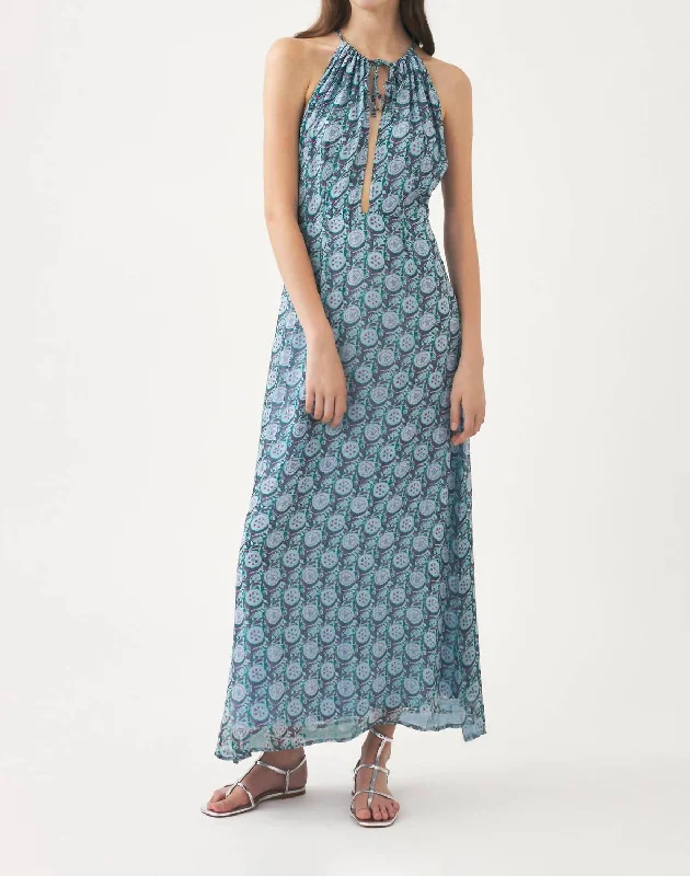 Cassy Long Dress In Blue