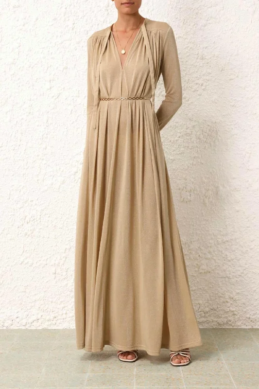 Matchmaker Smock Dress In Gold