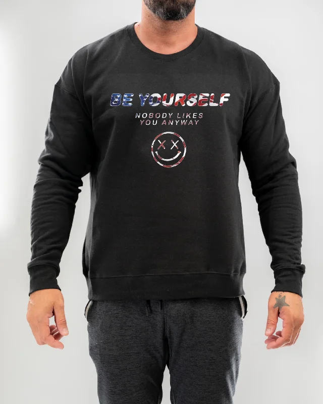 Salty Savage Unisex “Be Yourself” Classic Crewneck Sweatshirt | USA Flag Edition