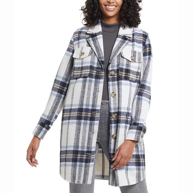 Tribal Women's Long Plaid Shacket