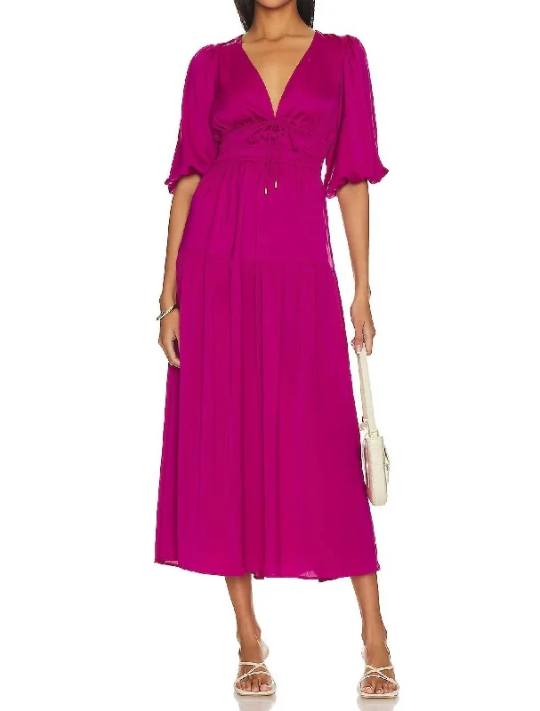 Safira Midi Dress In Berry