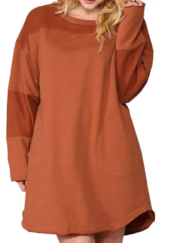 Sweatshirt Dress In Rust