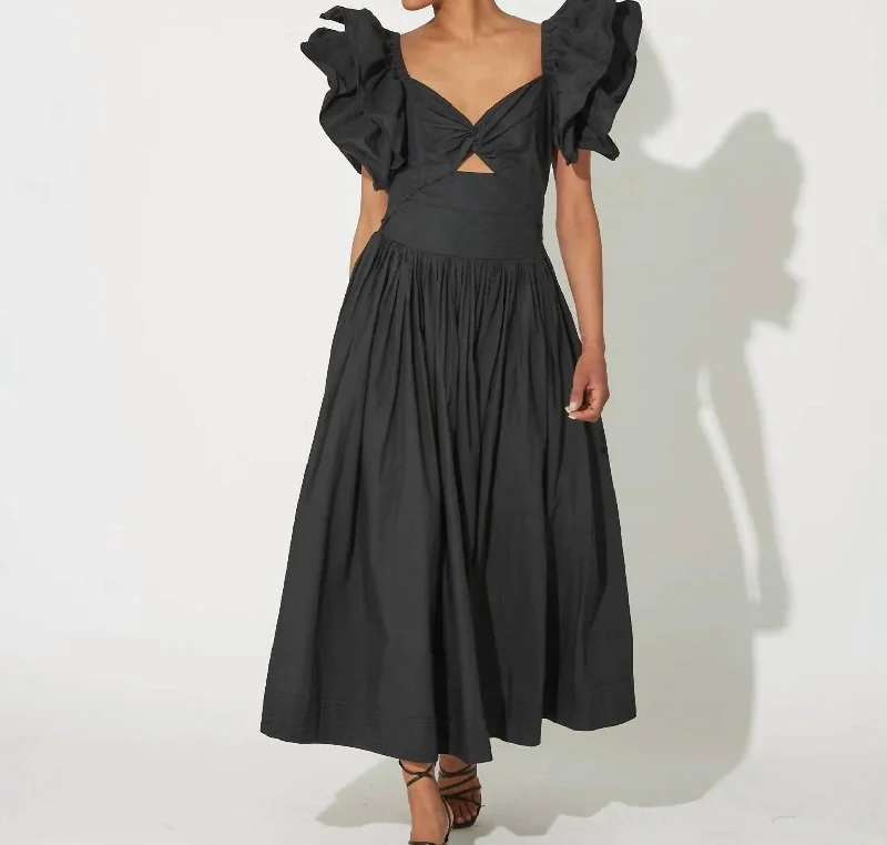 Cleobella Piper Midi Dress In Black