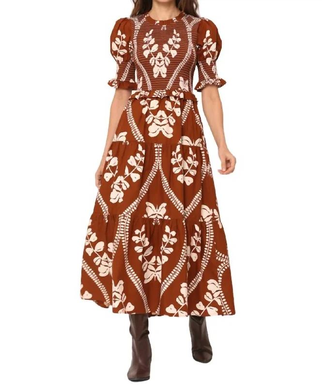 Klara Dress In Heart Brown