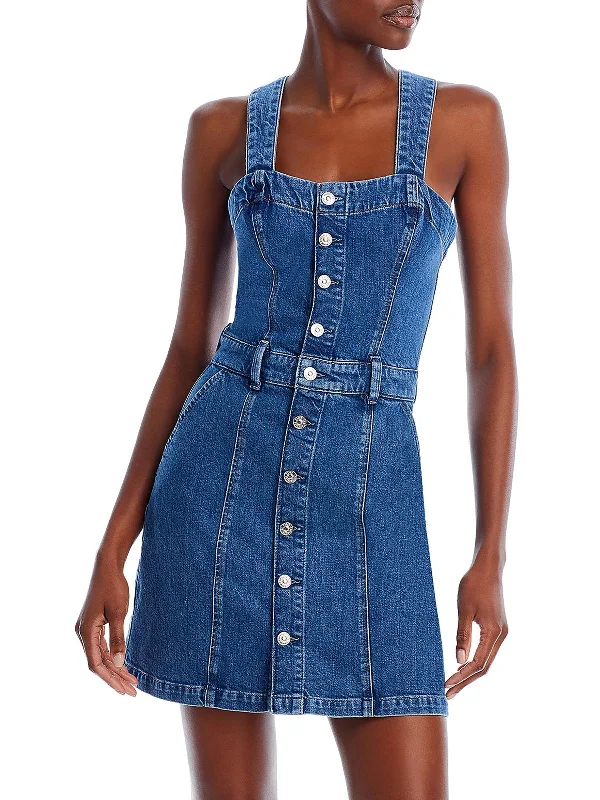 Maddy Womens Denim Short Mini Dress