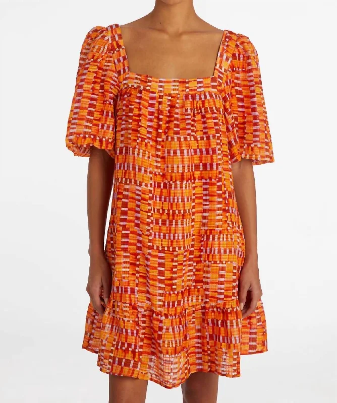 Kaylee Dress In Clementine Check