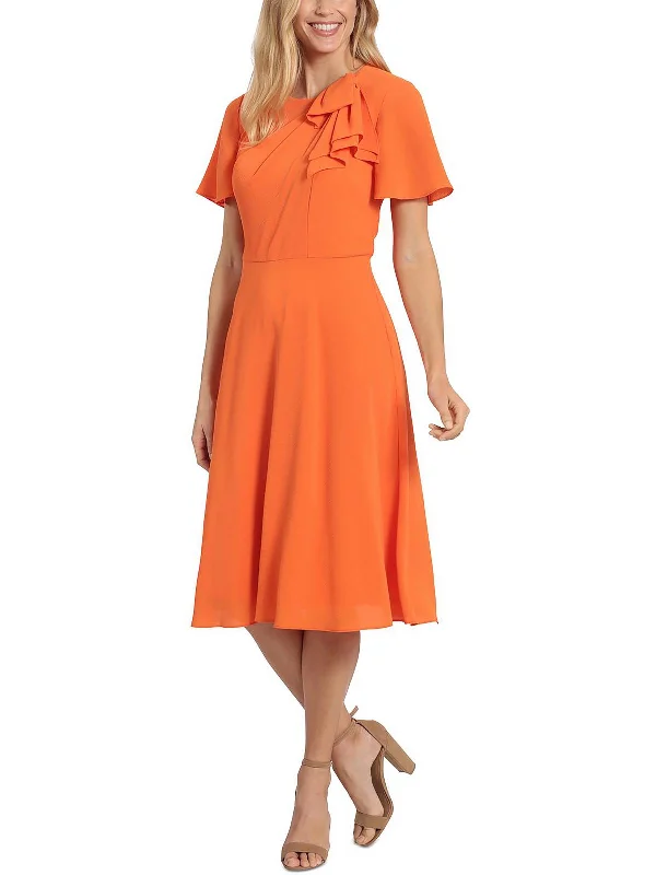 Womens Party Midi Fit & Flare Dress