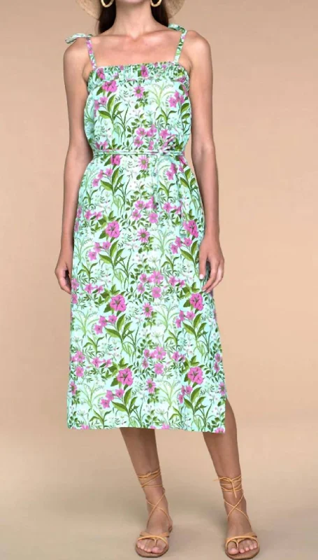 Darby Dress In Bouquet Toss Honeydew