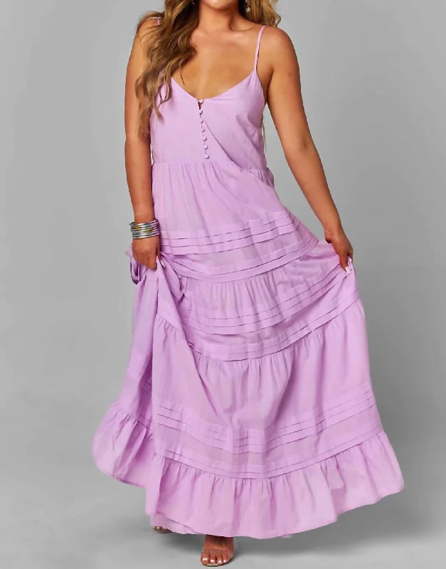 Tiered Maxi Dress In Lavander