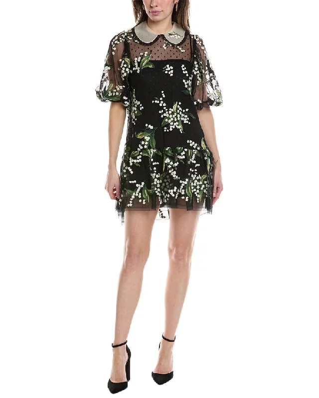 RED Valentino Elbow Sleeve Mini Dress