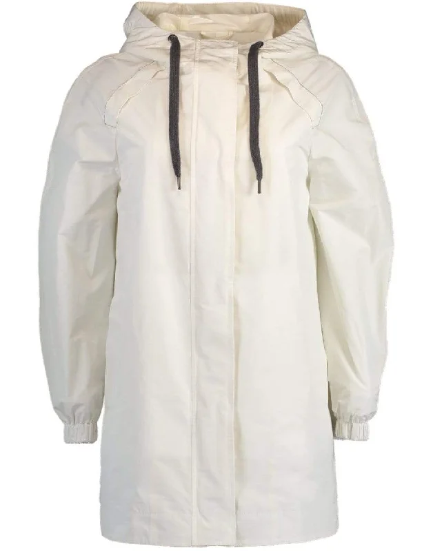 Chalk Hooded Taffeta Jacket