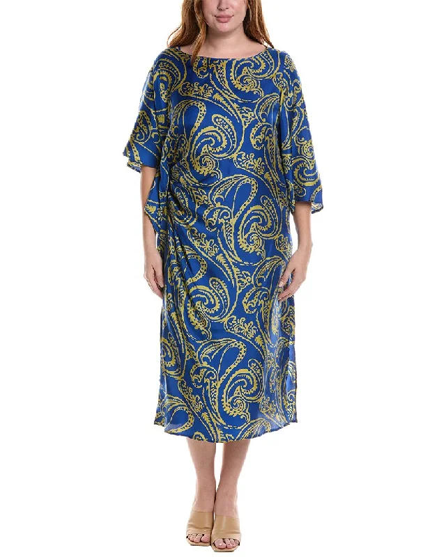 Marina Rinaldi Plus Deciso Silk Midi Dress