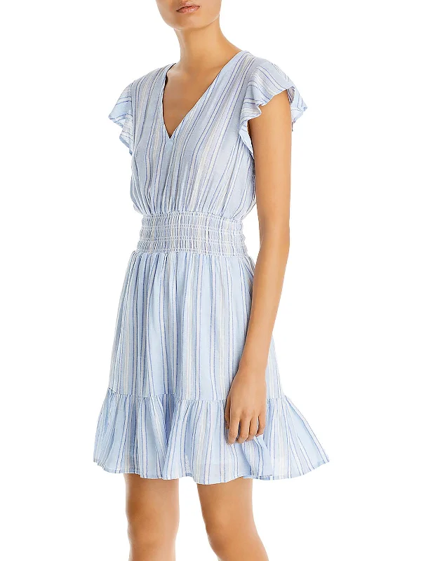 Womens Smocked Waist Mini Sundress