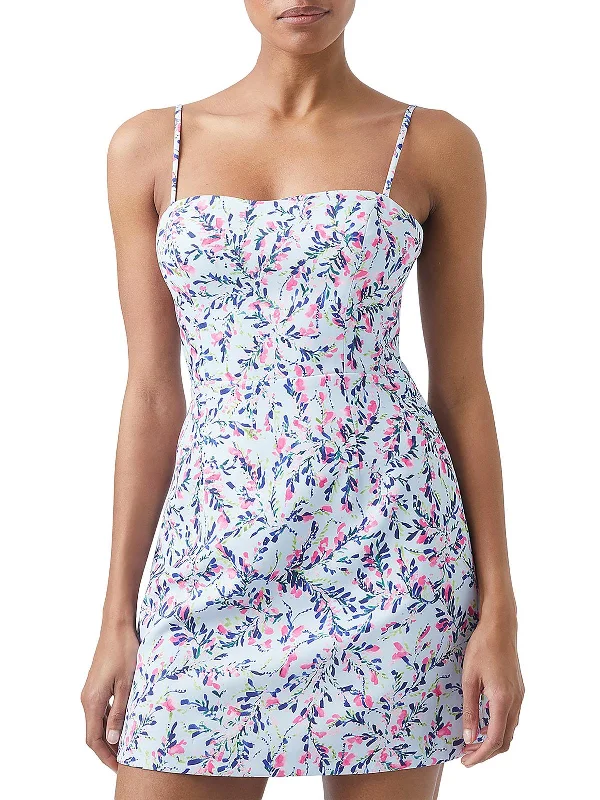 Womens Floral Short Fit & Flare Dress