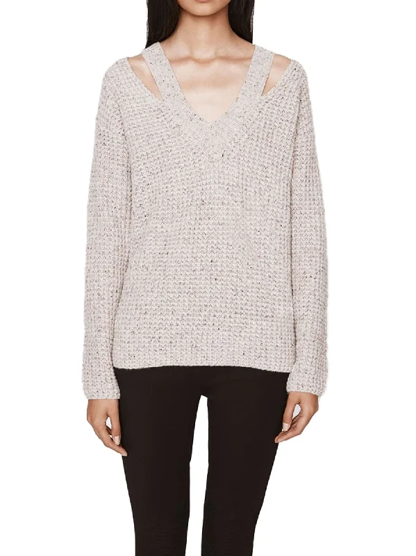 REBECCA MINKOFF Women's Ribbed V-Neck Draco Sweater $198 NWT