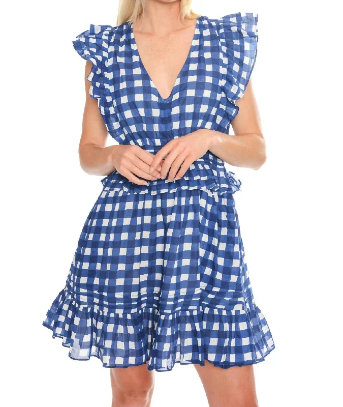 Benny Mini Dress In Painterly Gingham