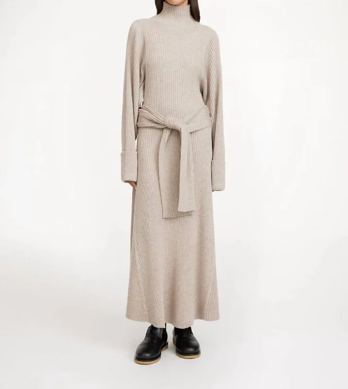 Sloana Merino Wool Dress In Old Beige