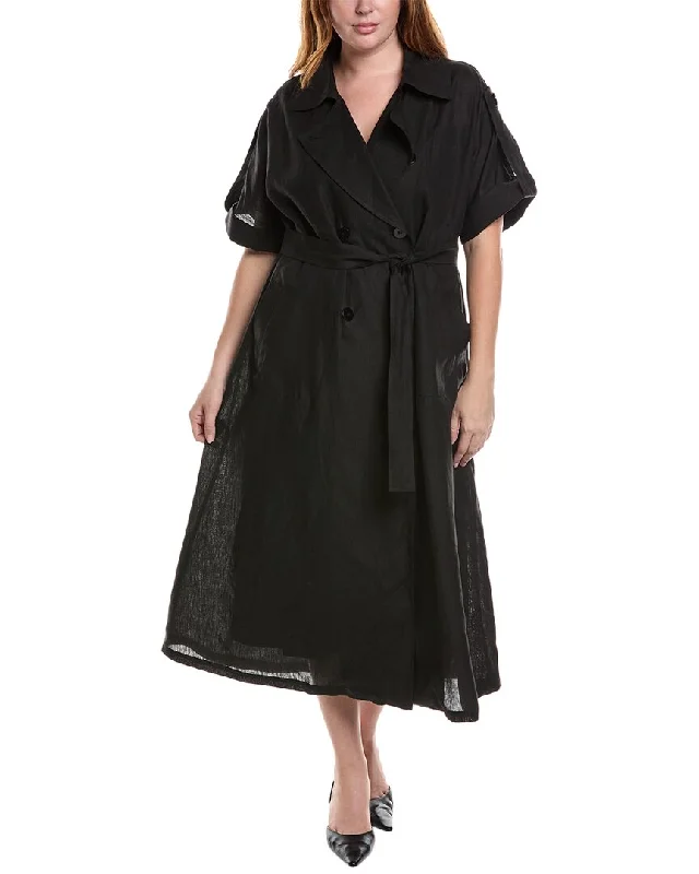 Marina Rinaldi Plus Driver Linen Trench Dress