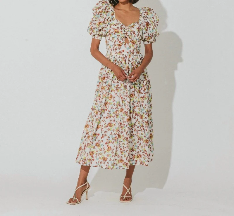 Penelope Midi Dress In Vintage White