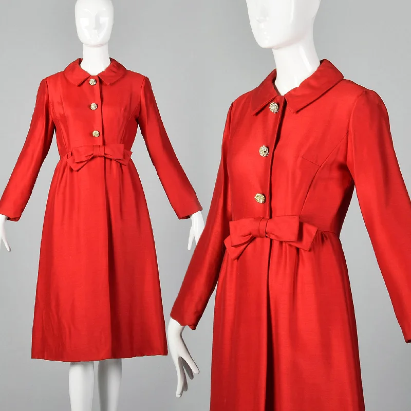 1950s Bright Red Dress Coat