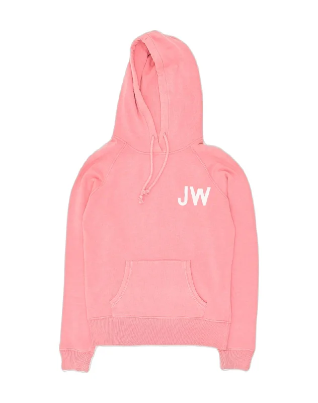 JACK WILLS Womens Graphic Hoodie Jumper UK 10 Small  Pink Cotton